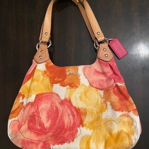 Flower design coach purse medium size